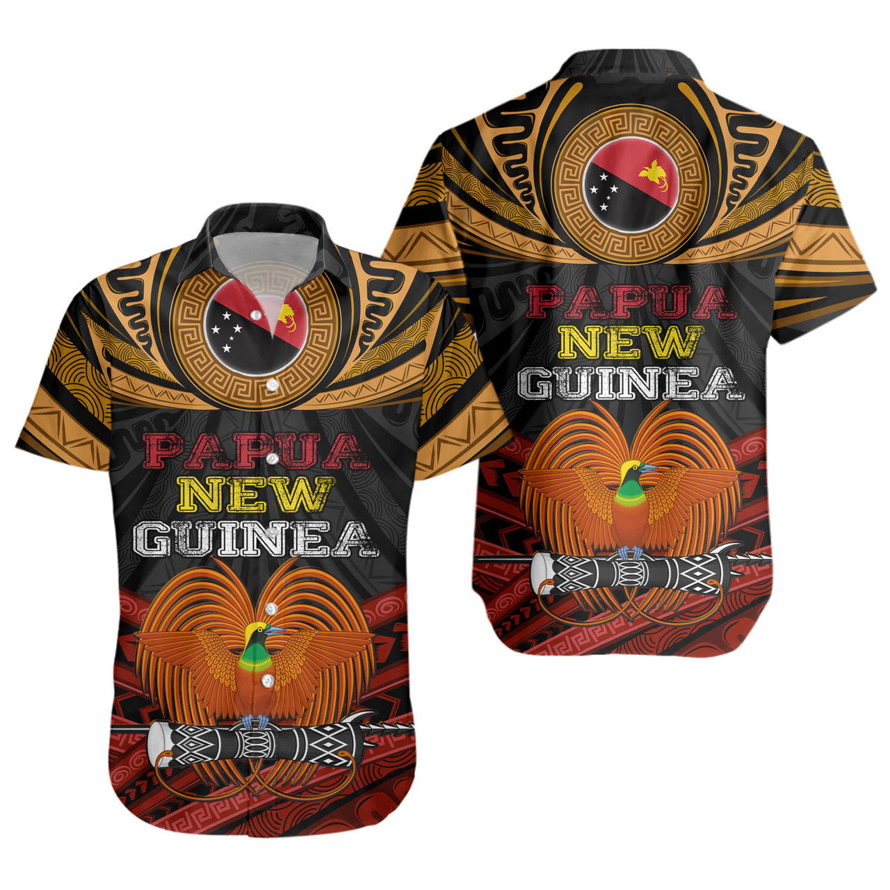Papua New Guinea Custom Personalised Short Sleeve Shirt Papua New Guinea Fabric Pattern Design