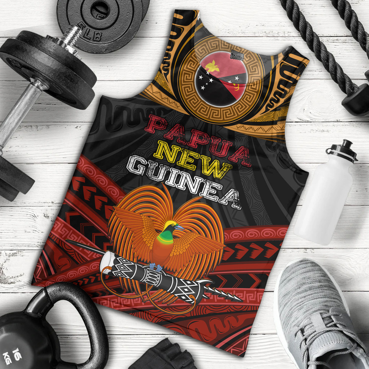 Papua New Guinea Custom Personalised Tank Top Papua New Guinea Fabric Pattern Design