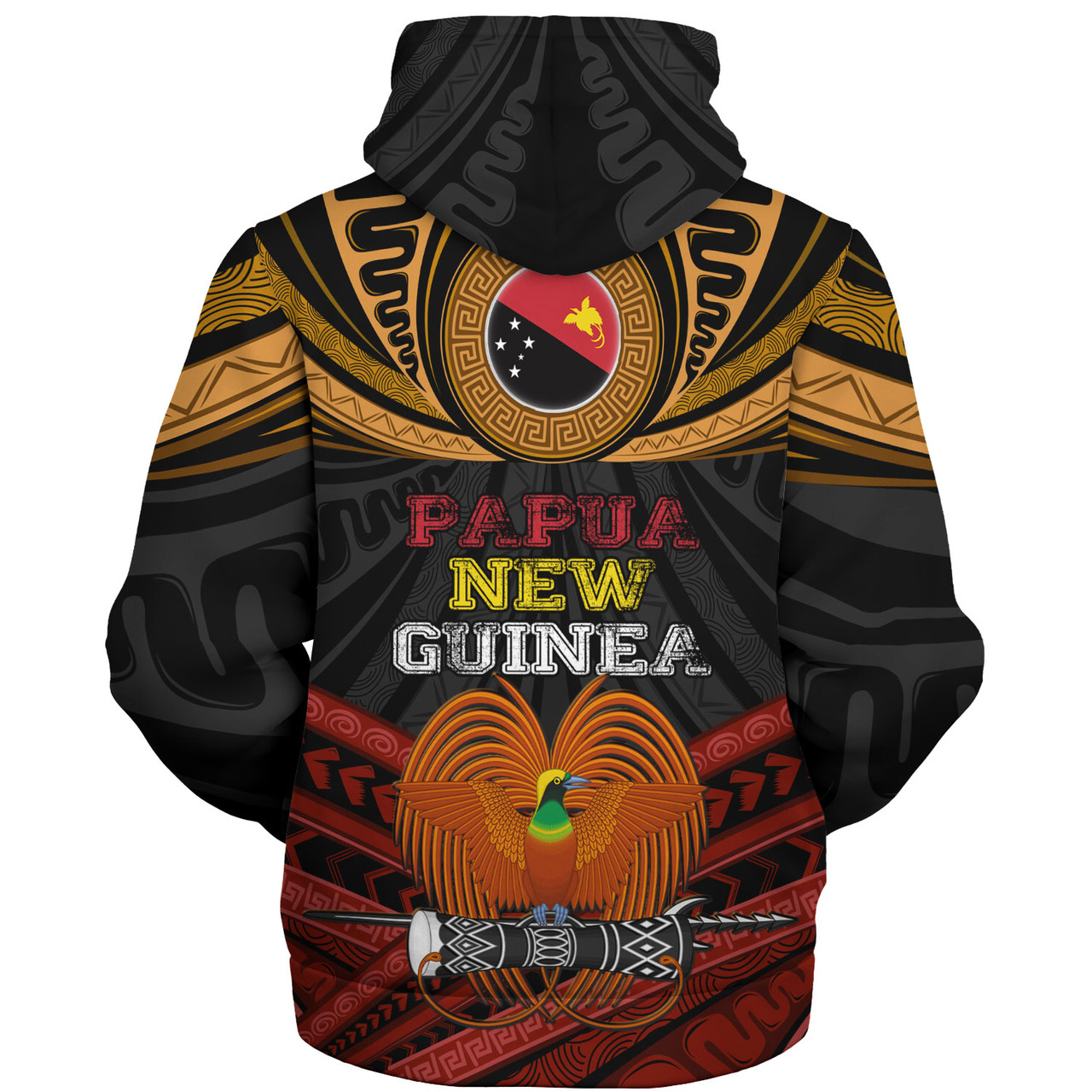 Papua New Guinea Custom Personalised Sherpa Hoodie Papua New Guinea Fabric Pattern Design