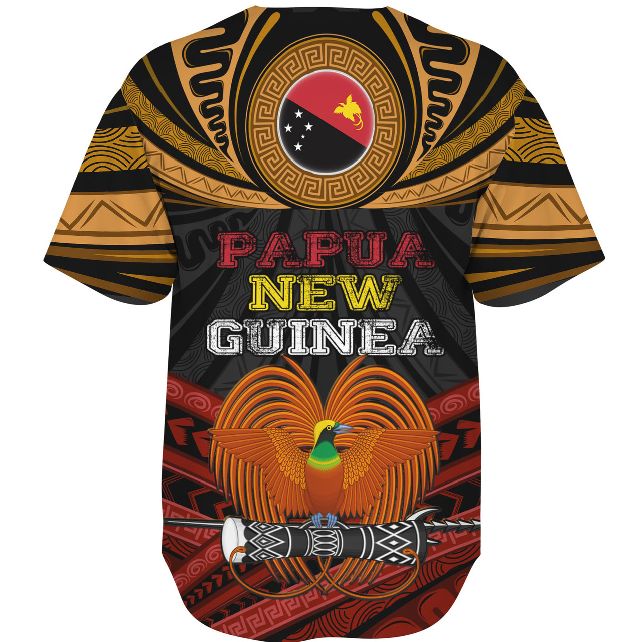 Papua New Guinea Custom Personalised Baseball Shirt Papua New Guinea Fabric Pattern Design