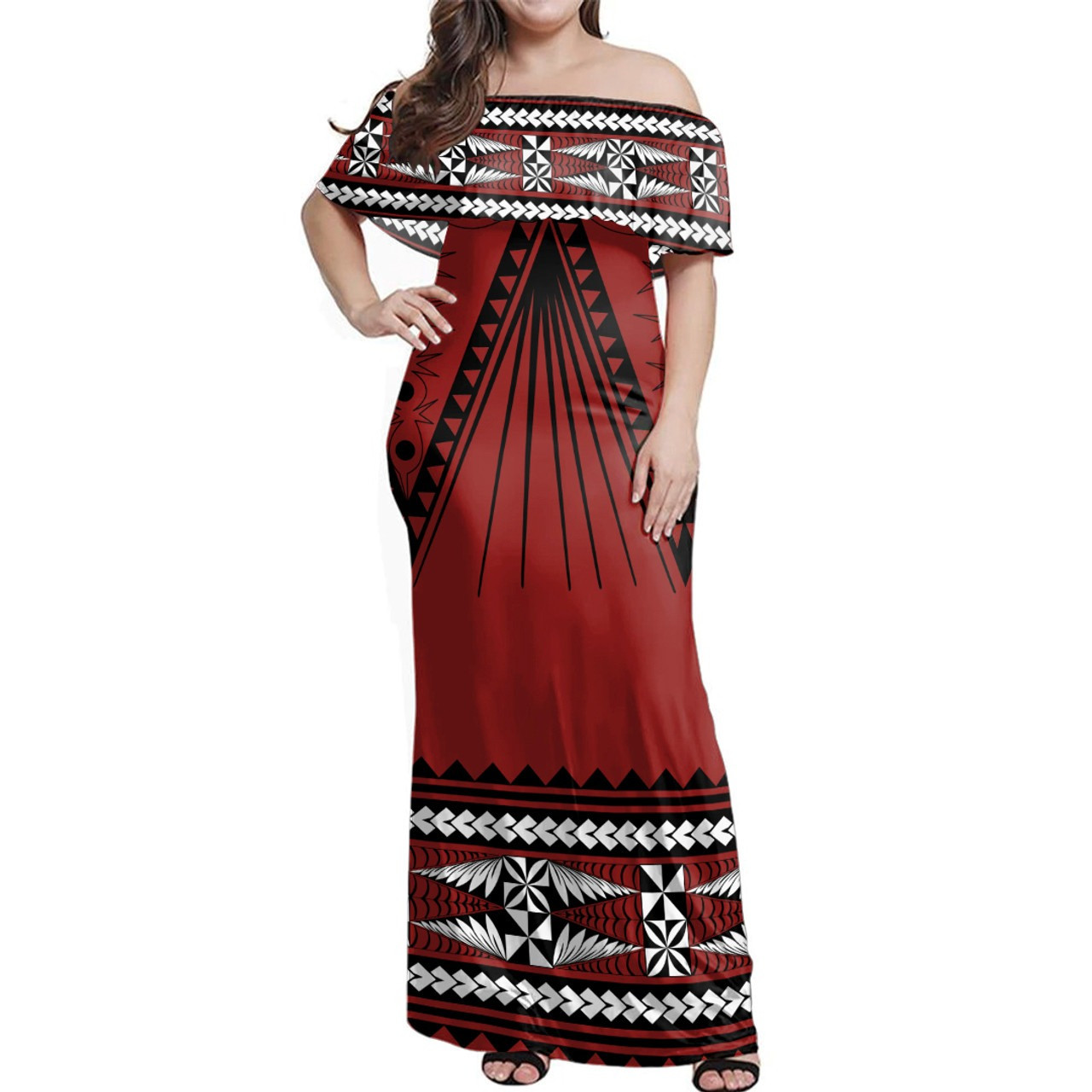Tonga Combo Dress And Shirt Ngatu Pattern Style
