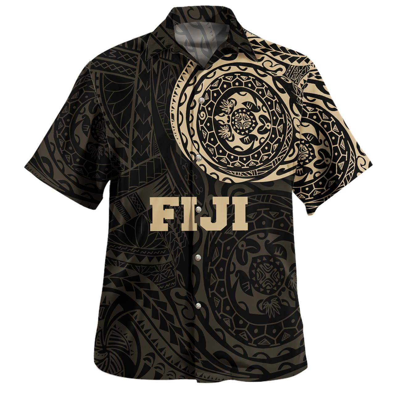 Fiji Hawaiian Shirt Polynesian Tattoo Style