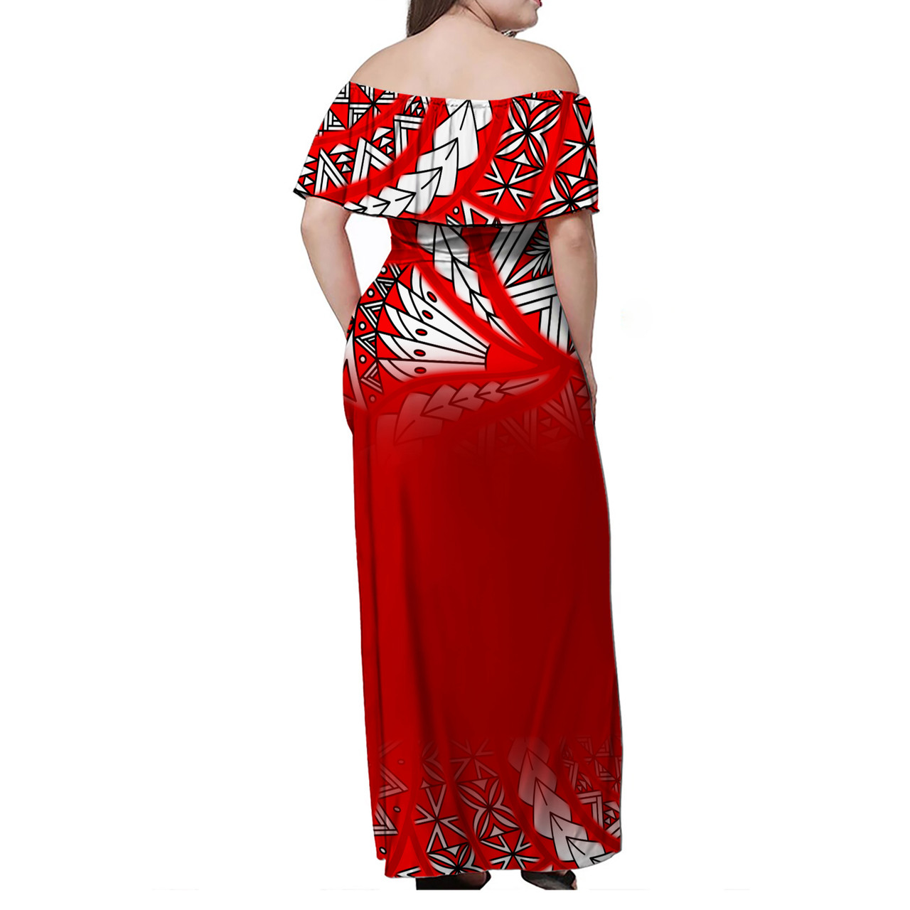 Tonga Combo Dress And Shirt Flag Color With Traditional Patterns