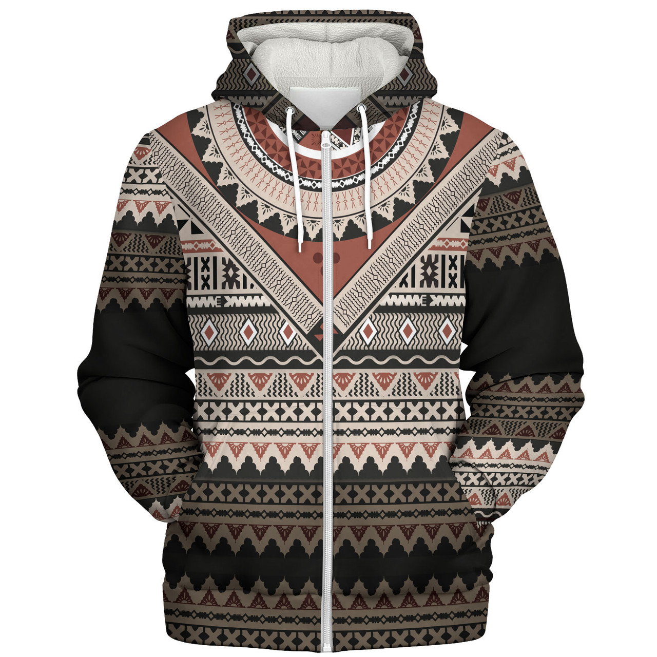 Fiji Sherpa Hoodie Fiji Traditional Culture - Tapa Cloth