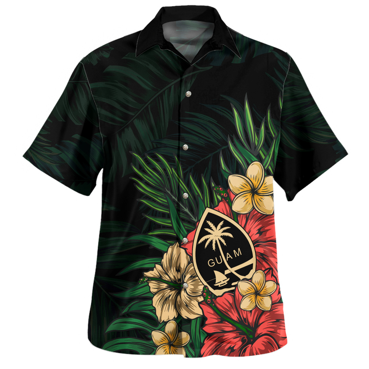 Guam Hawaiian Shirt Leaf Tropical