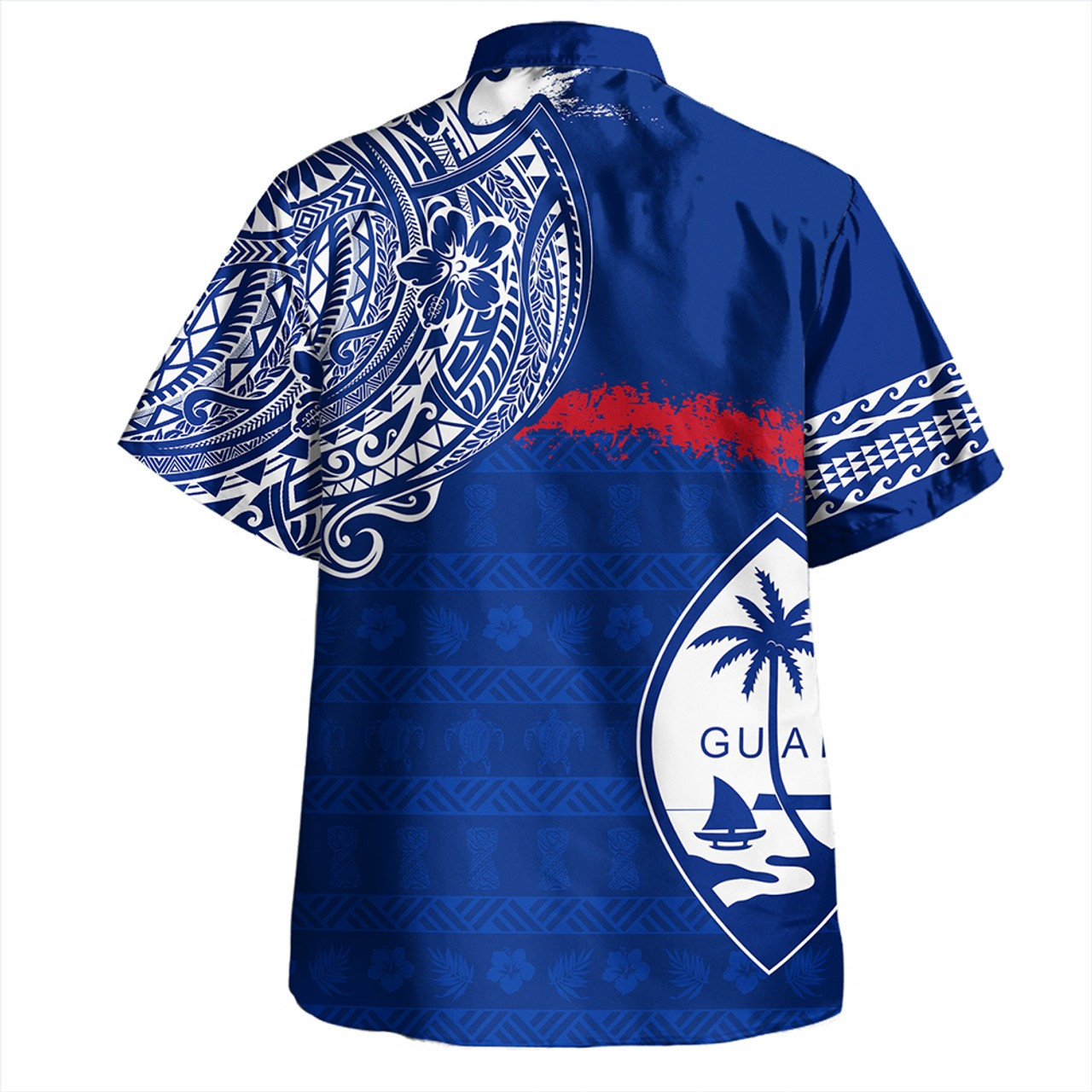 Guam Combo Dress And Shirt Polynesian Flag With Coat Of Arms