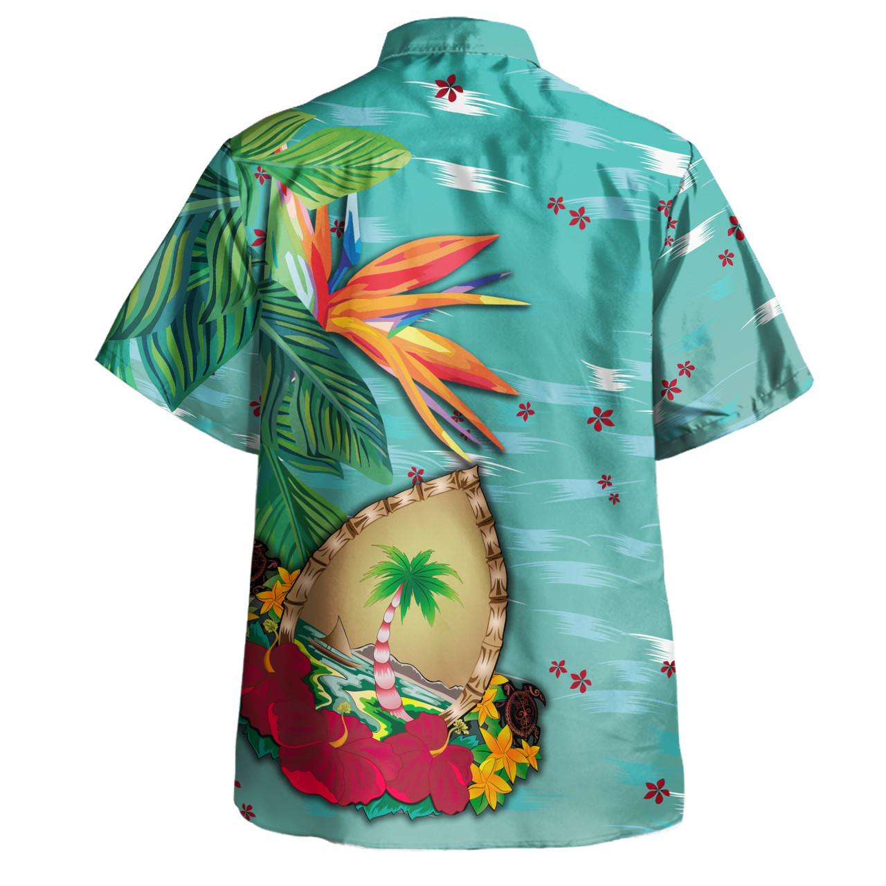 Guam Combo Dress And Shirt Latte Stones Hibiscus