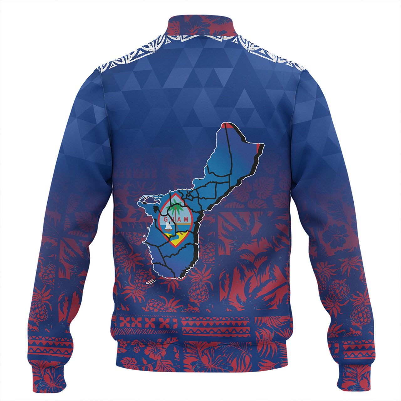 Guam Baseball Jacket Guam Hafa Adai Tropical Pattern