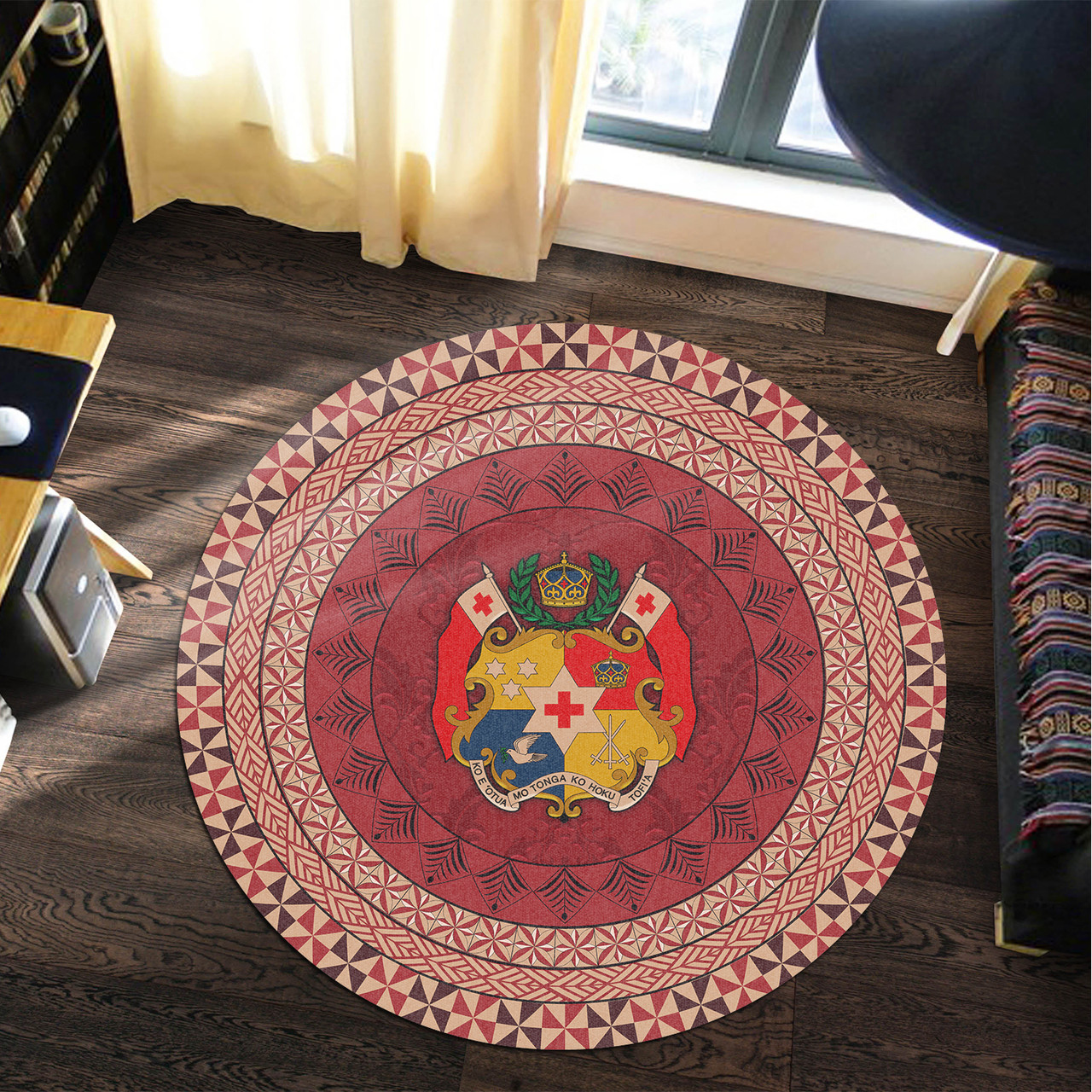 Tonga Round Rugs Ngatu Pattern