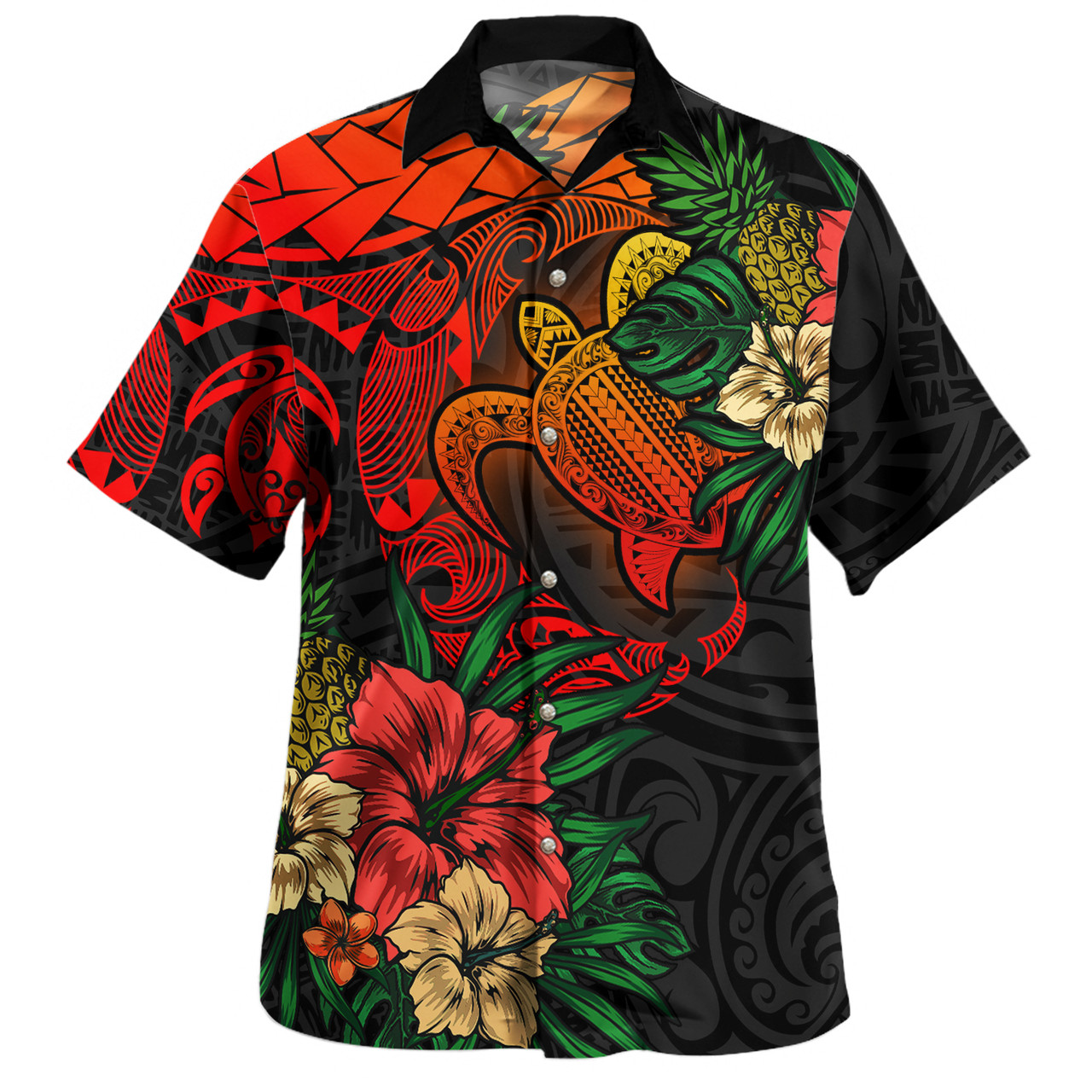 Hawaii Combo Dress And Hawaiian Shirt Polynesian Turtle Tropical