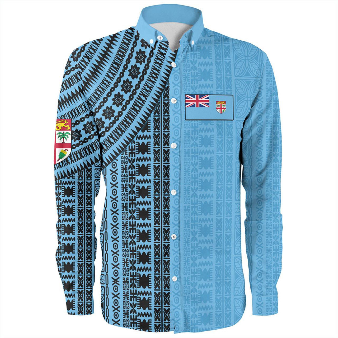 Fiji Long Sleeve Shirt Bula Pattern Half Concept