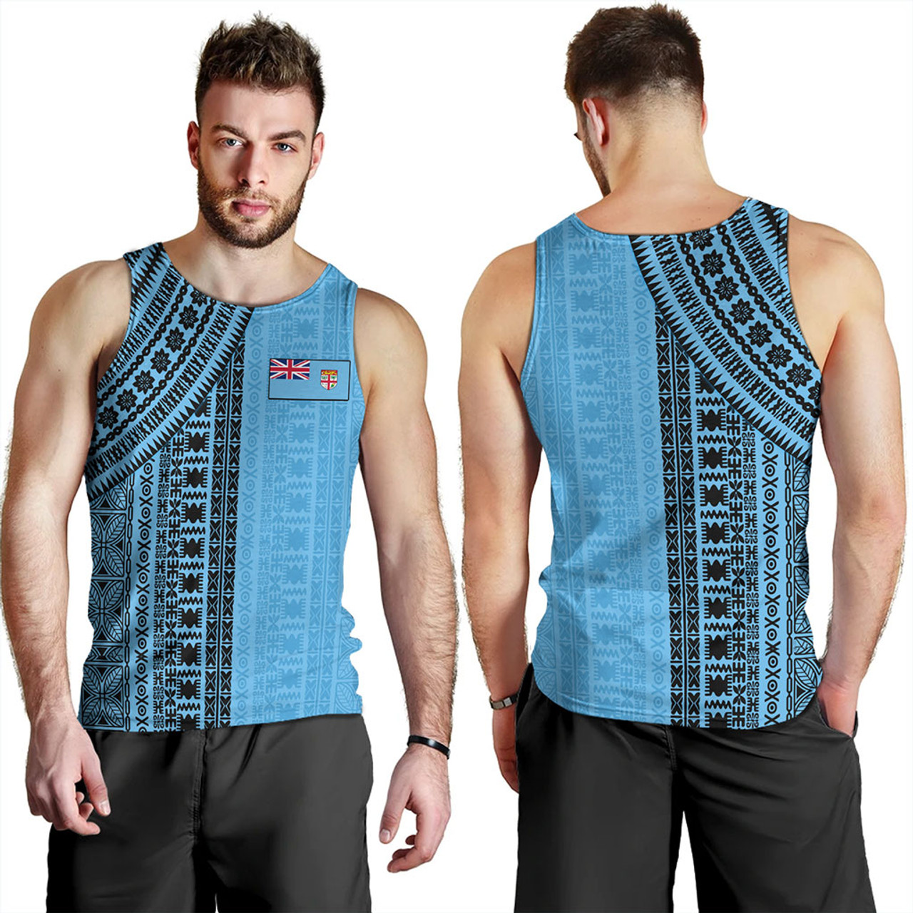 Fiji Tank Top Bula Pattern Half Concept