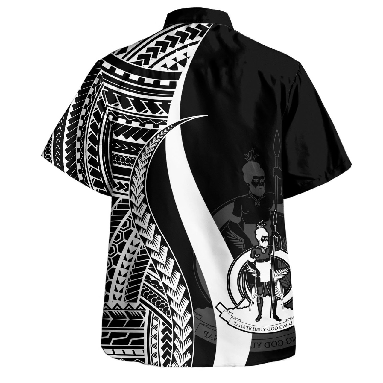 Vanuatu Combo Dress And Shirt - Polynesian Tentacle Tribal Pattern White