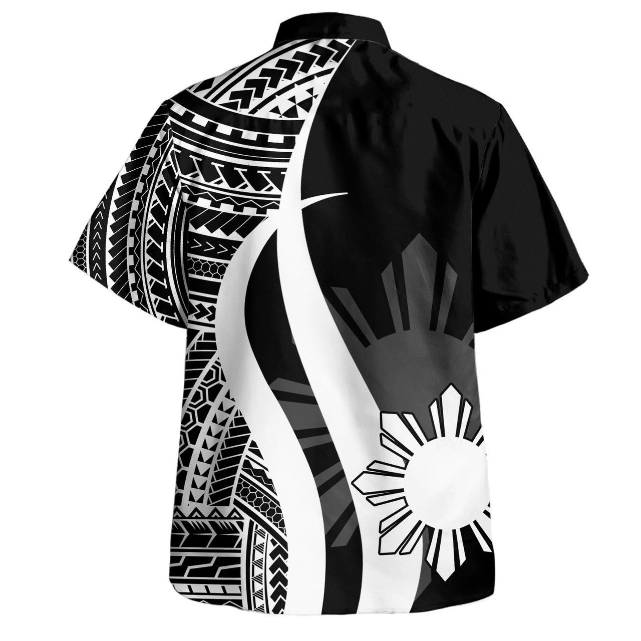 Philippines Combo Dress And Shirt - Polynesian Tentacle Tribal Pattern White