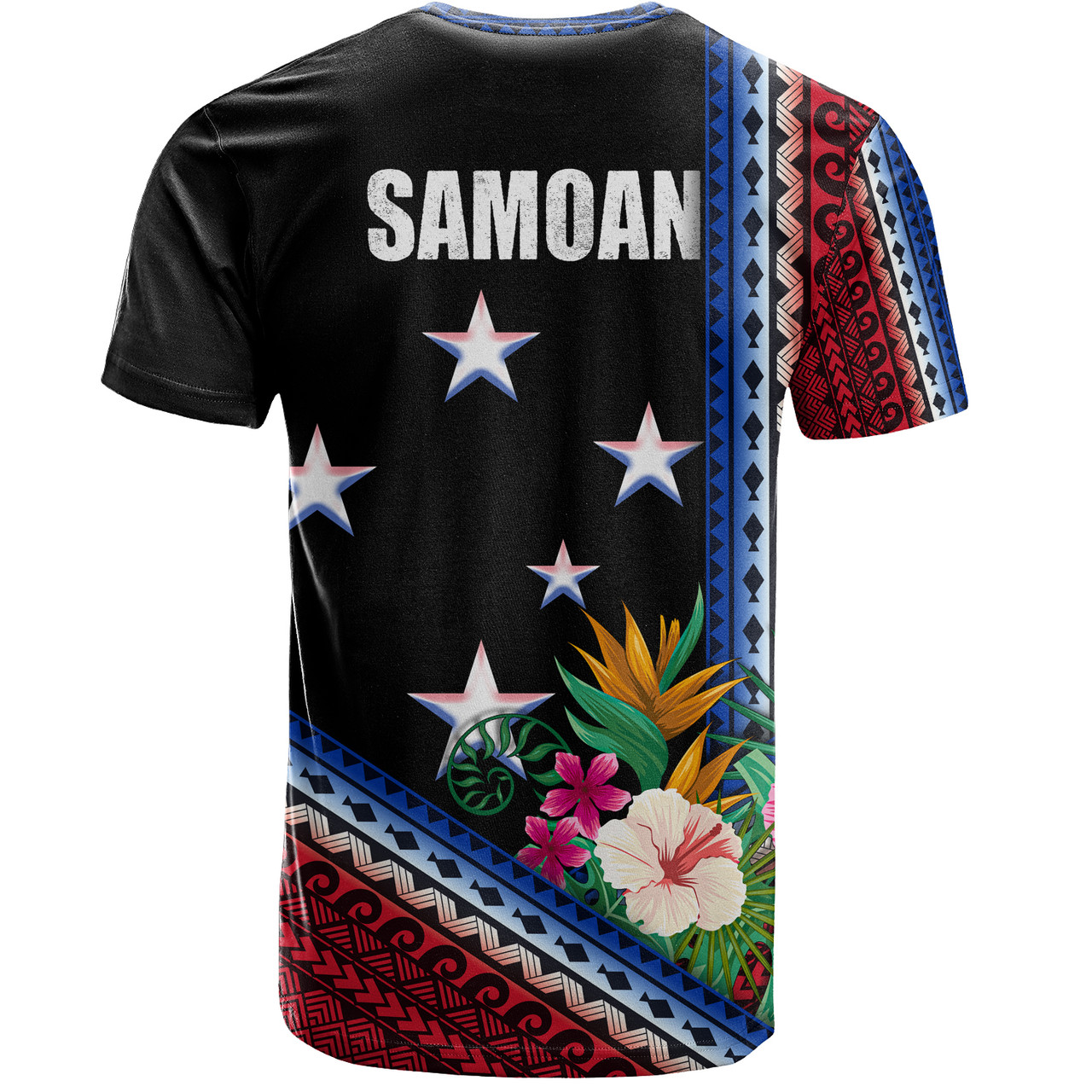 Samoa T-Shirt Polynesia Pattern With Tropical Flower