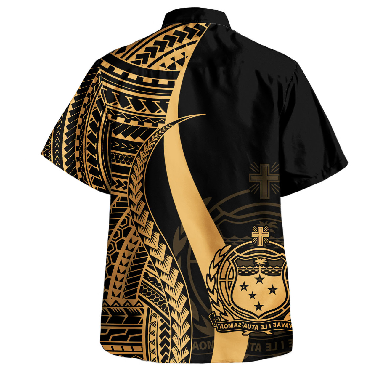 Samoa Combo Dress And Shirt - Polynesian Tentacle Tribal Pattern Gold