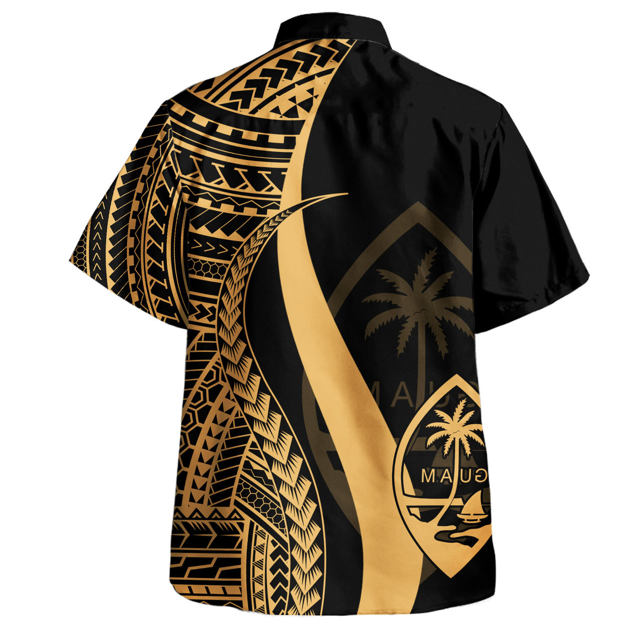 Guam Combo Dress And Shirt - Polynesian Tentacle Tribal Pattern Gold