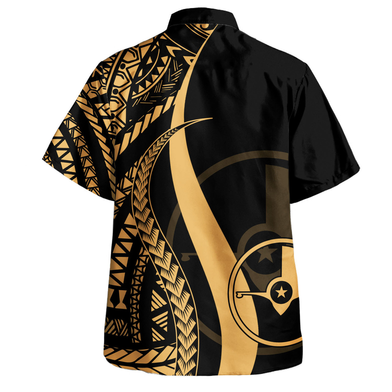 Yap Combo Dress And Shirt - Micronesian Tentacle Tribal Pattern Gold