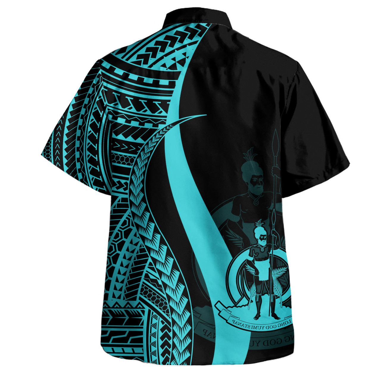 Vanuatu Combo Dress And Shirt - Polynesian Tentacle Tribal Pattern Turquoise