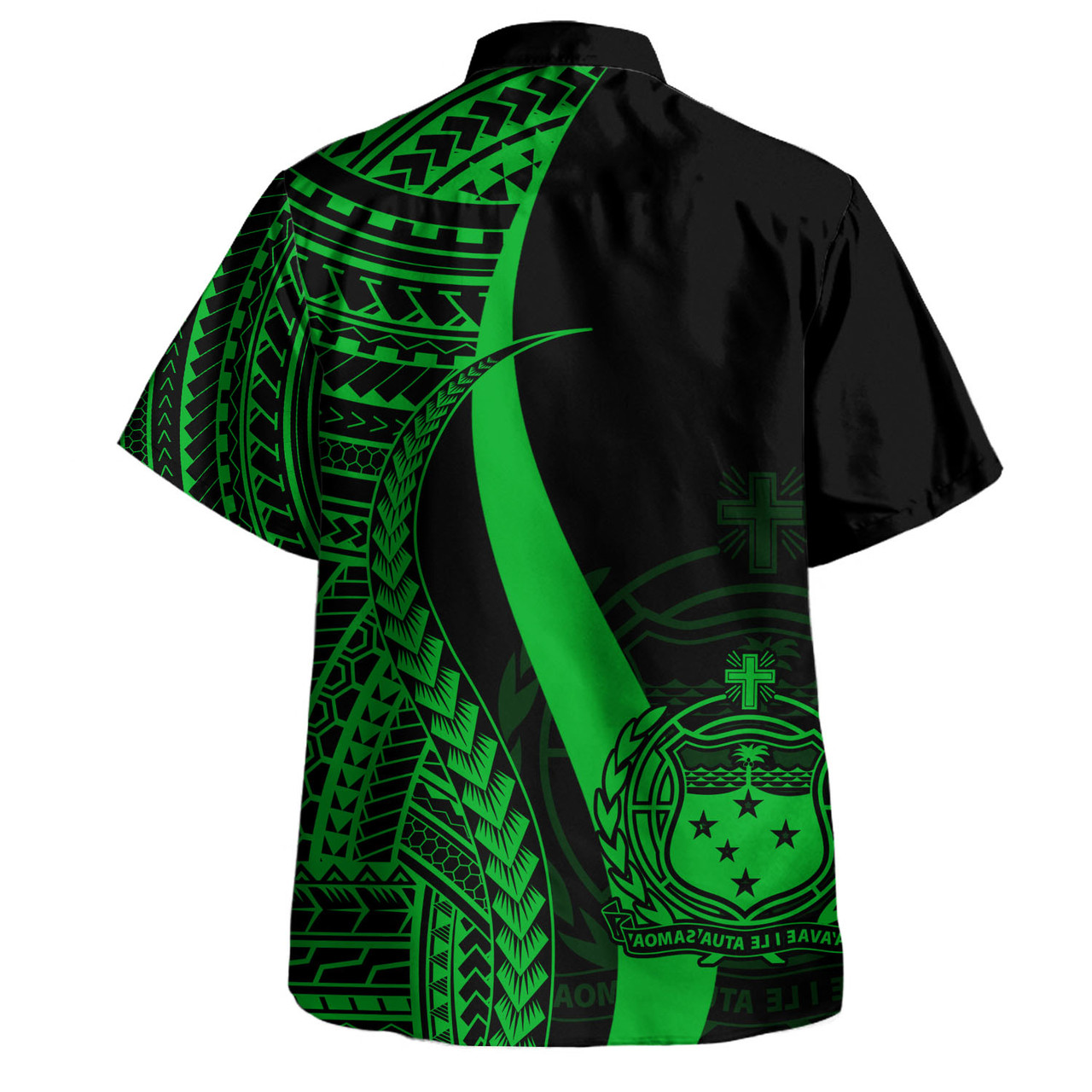 Samoa Combo Dress And Shirt - Polynesian Tentacle Tribal Pattern Green