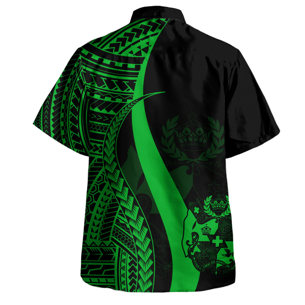 Tonga Combo Dress And Shirt - Polynesian Tentacle Tribal Pattern Green