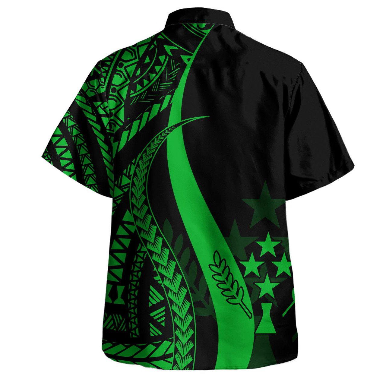 Kosrae Combo Dress And Shirt - Micronesian Tentacle Tribal Pattern Green