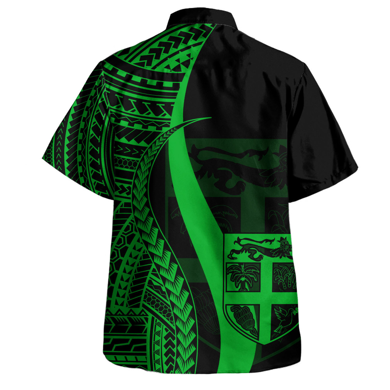 Fiji Combo Dress And Shirt - Polynesian Tentacle Tribal Pattern Green