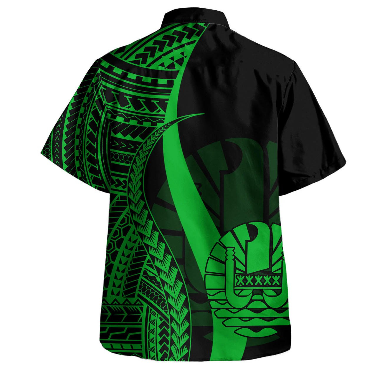 Tahiti Combo Dress And Shirt - Polynesian Tentacle Tribal Pattern Green