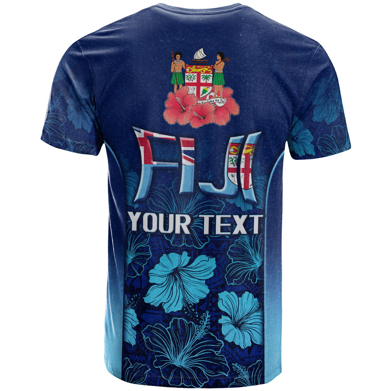 Fiji T-Shirt Fijian Traditional Patterns Hibiscus Flowers