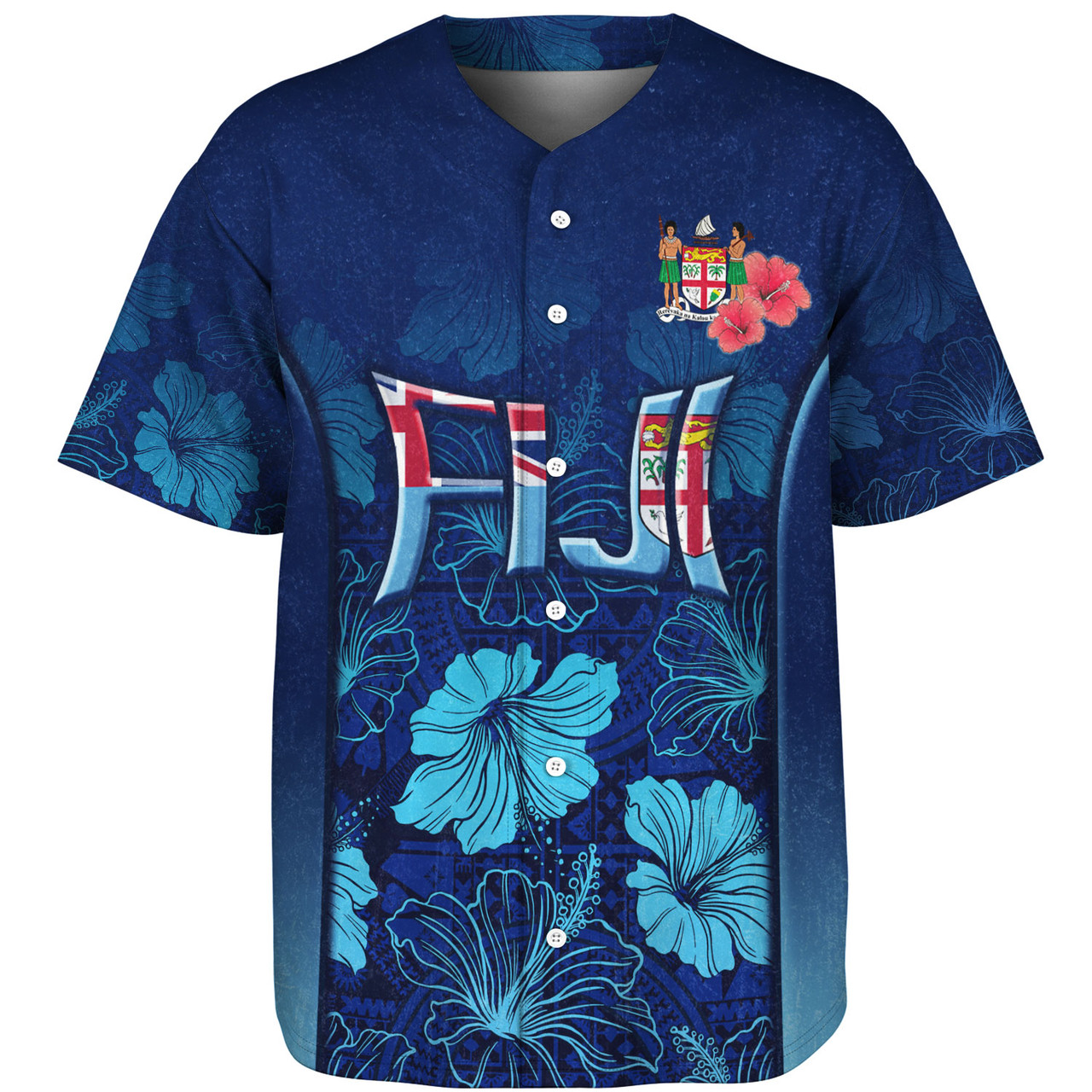 Fiji Baseball Jacket Fijian Traditional Patterns Hibiscus Flowers