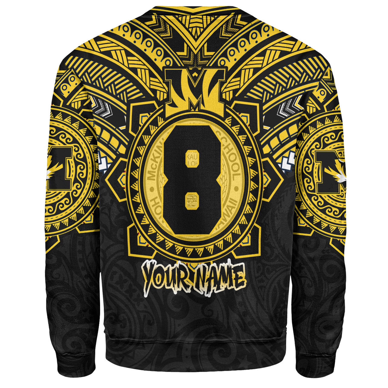 Hawaii Sweatshirt Custom President William McKinley High School Black & Gold Super Tigers Tribal Style