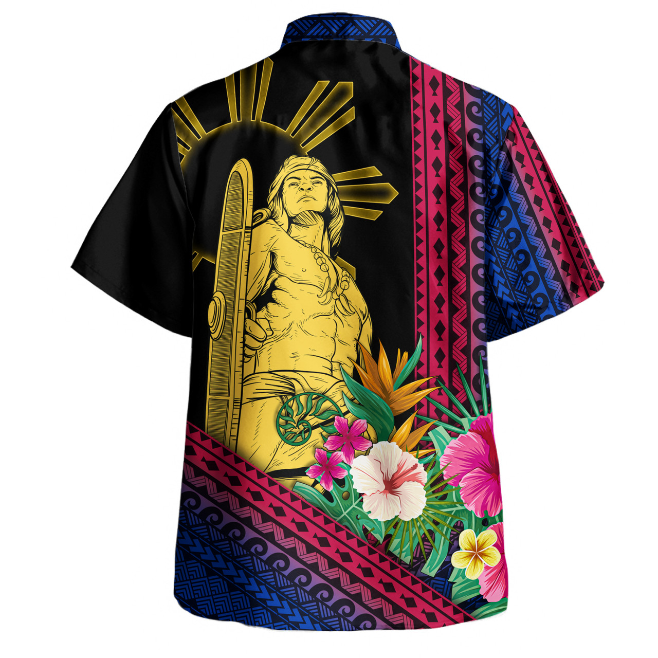 Philippines Filipinos Hawaiian Shirt Lapu Lapu Polynesia Pattern With Tropical Flower