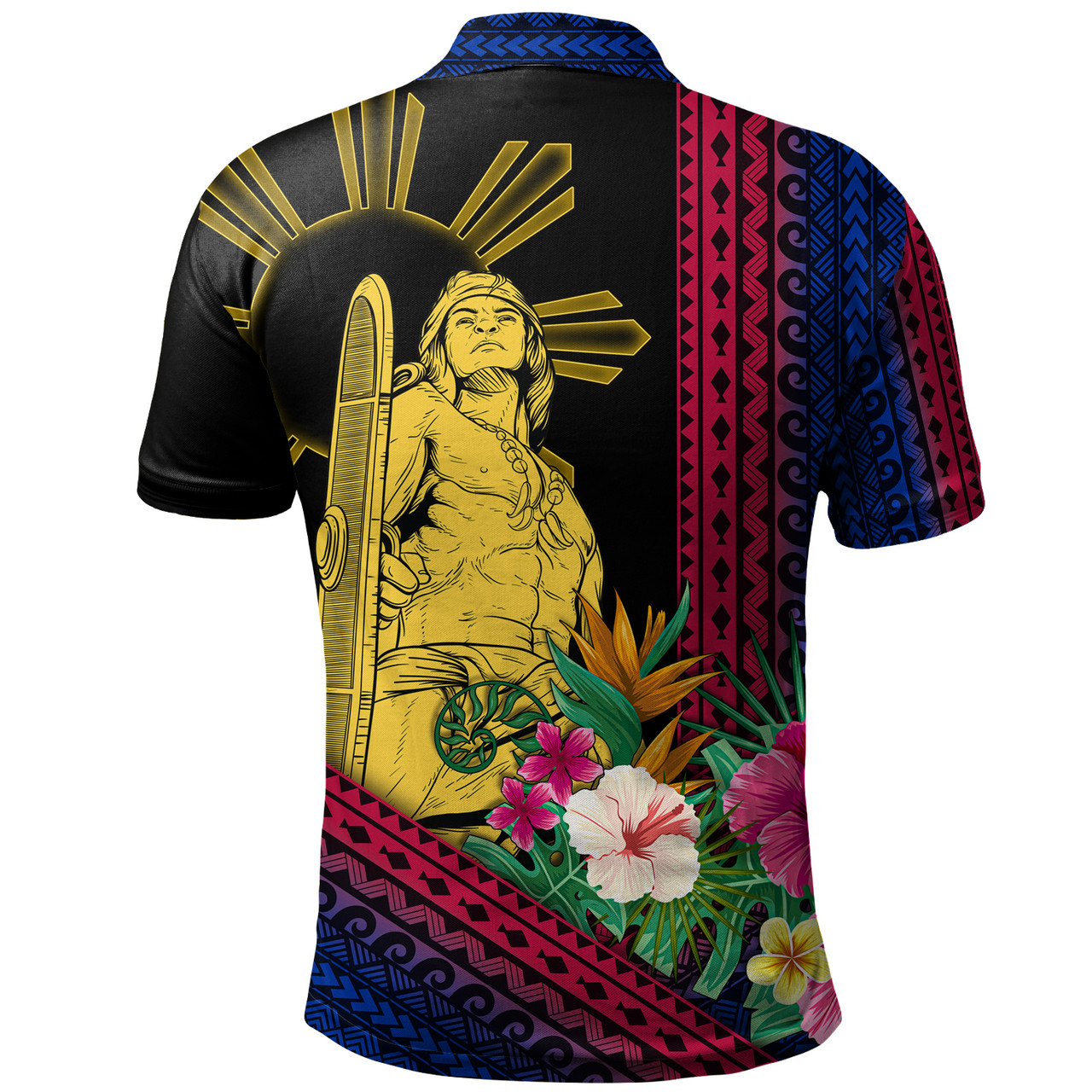 Philippines Filipinos Polo Shirt Lapu Lapu Polynesia Pattern With Tropical Flower