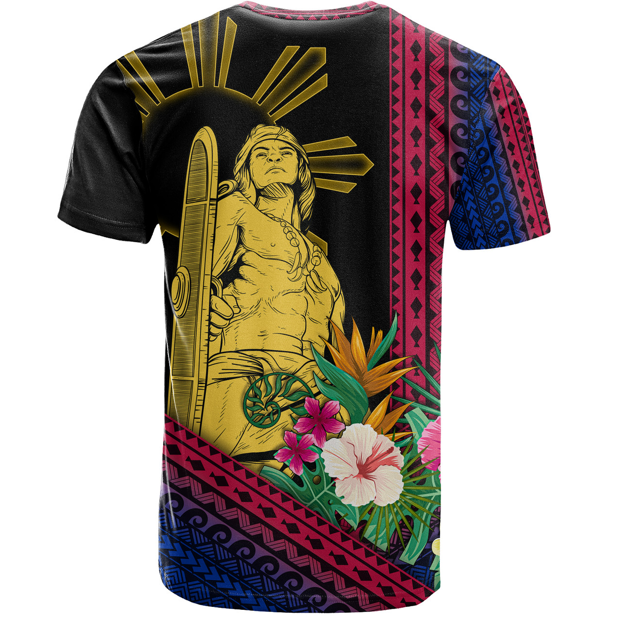 Philippines Filipinos T-Shirt Lapu Lapu Polynesia Pattern With Tropical Flower