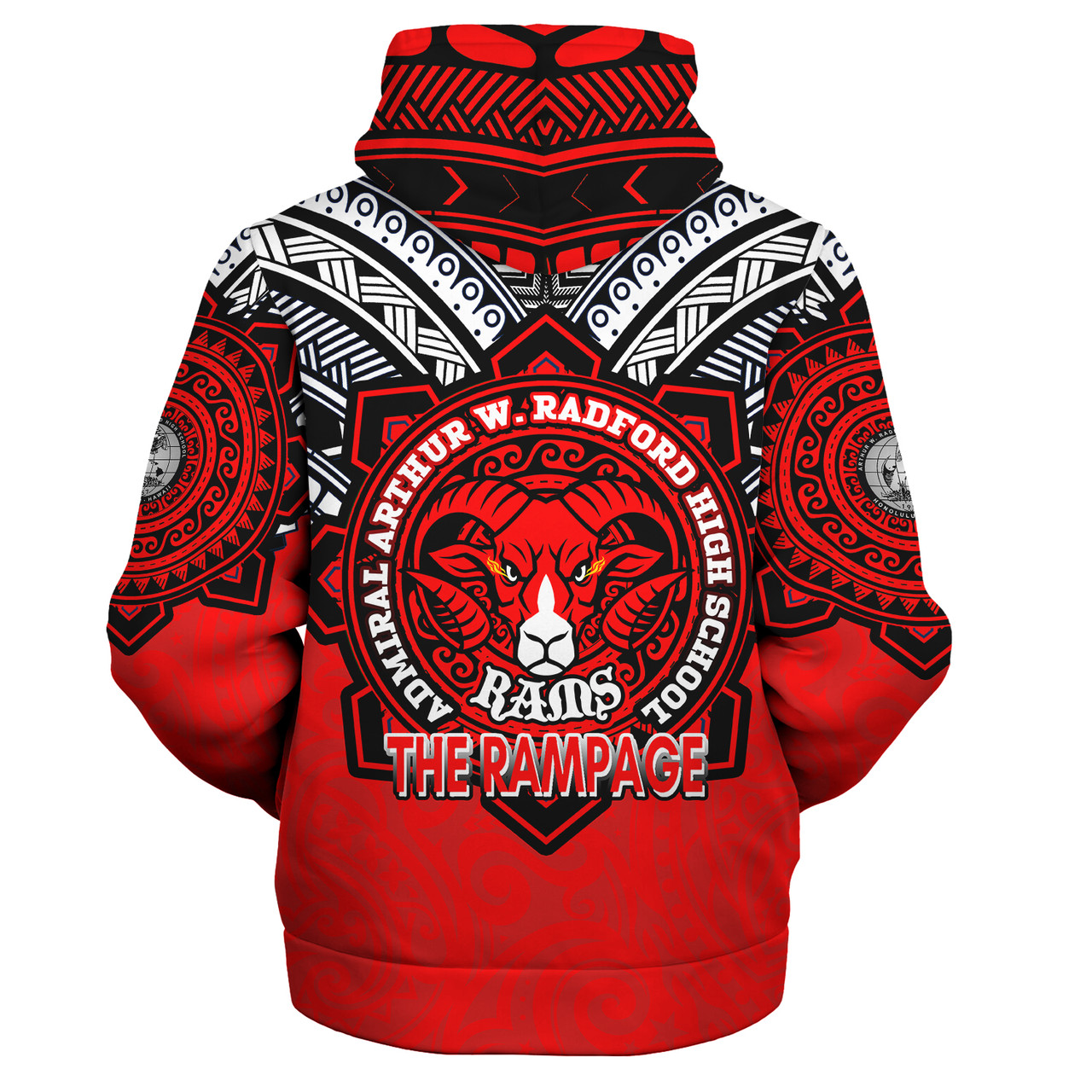 Hawaii Sherpa Hoodie Custom Radford High School Home Of The RamPage Tribal Style