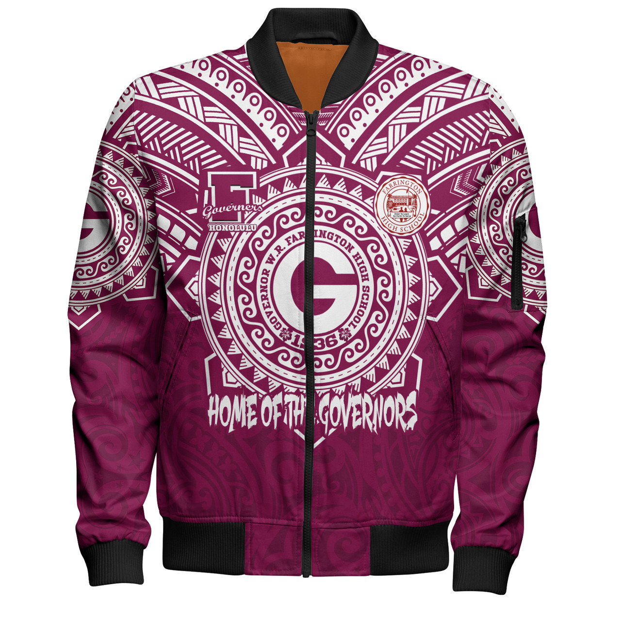 Hawaii Bomber Jacket Custom Farrington High School Home Of The Governors Tribal Style