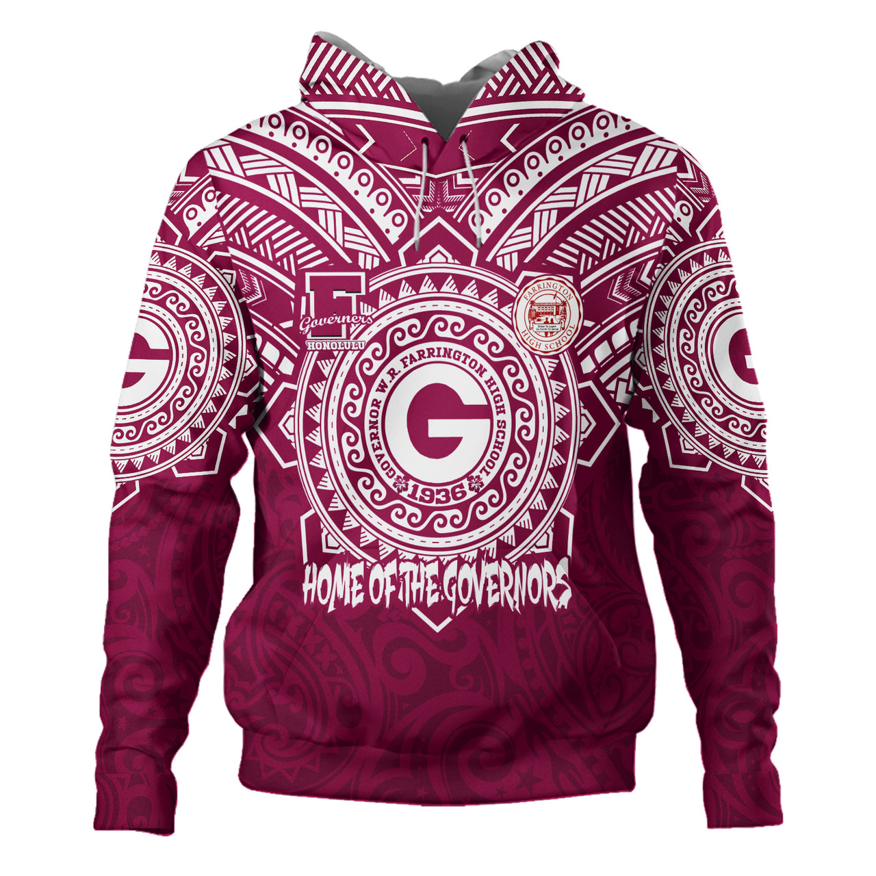 Hawaii Hoodie Custom Farrington High School Home Of The Governors Tribal Style