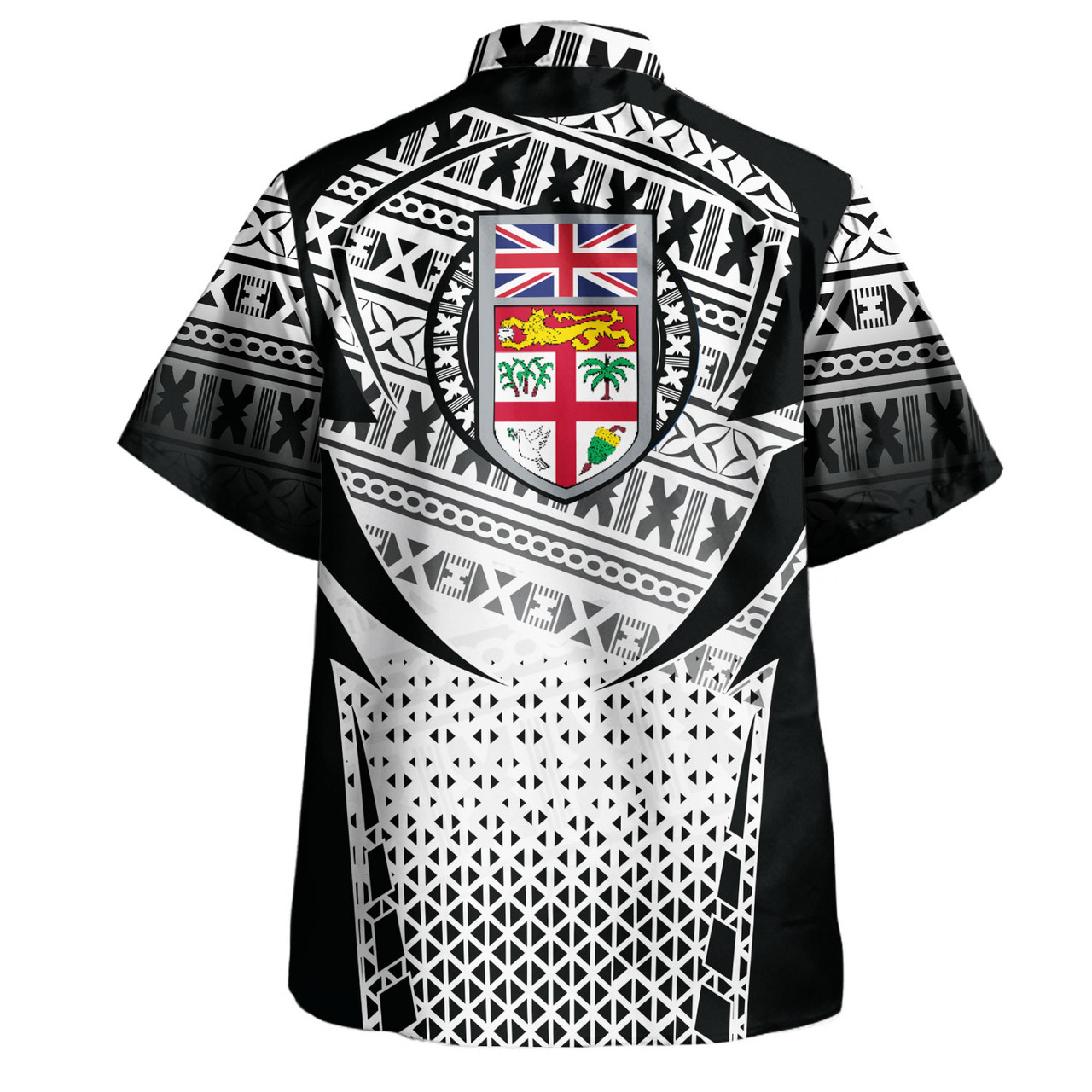 Fiji Hawaiian Shirt Flying Fijians Rugby Cup (Black-White Ver)