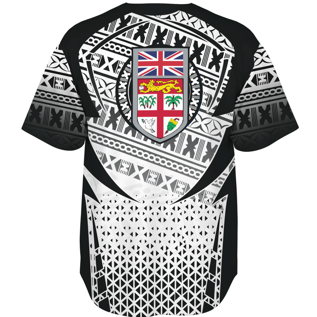 Fiji Baseball Shirt Flying Fijians Rugby Cup (Black-White Ver)