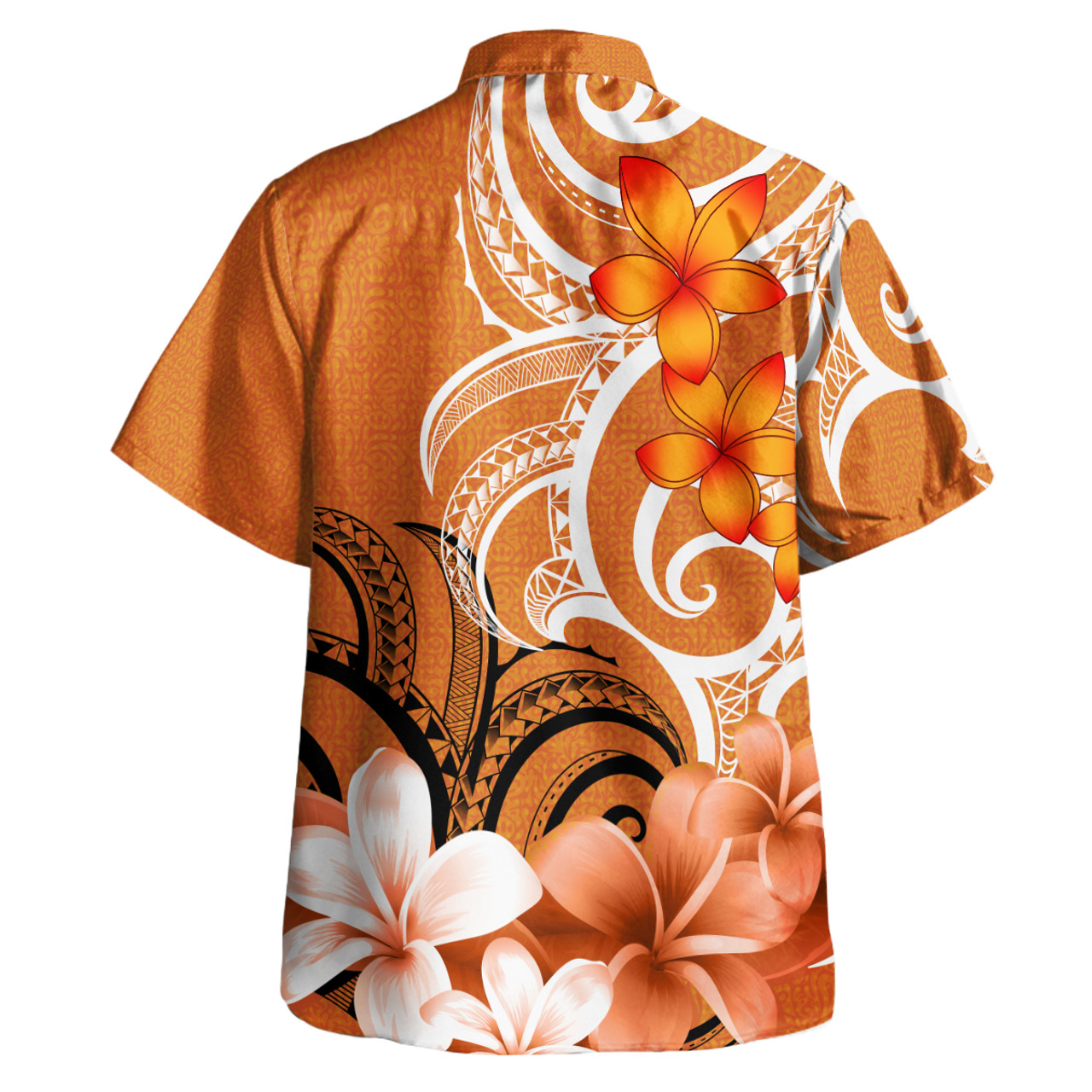 Vanuatu Polynesian Pattern Combo Dress And Shirt - Floral Spirit Orange