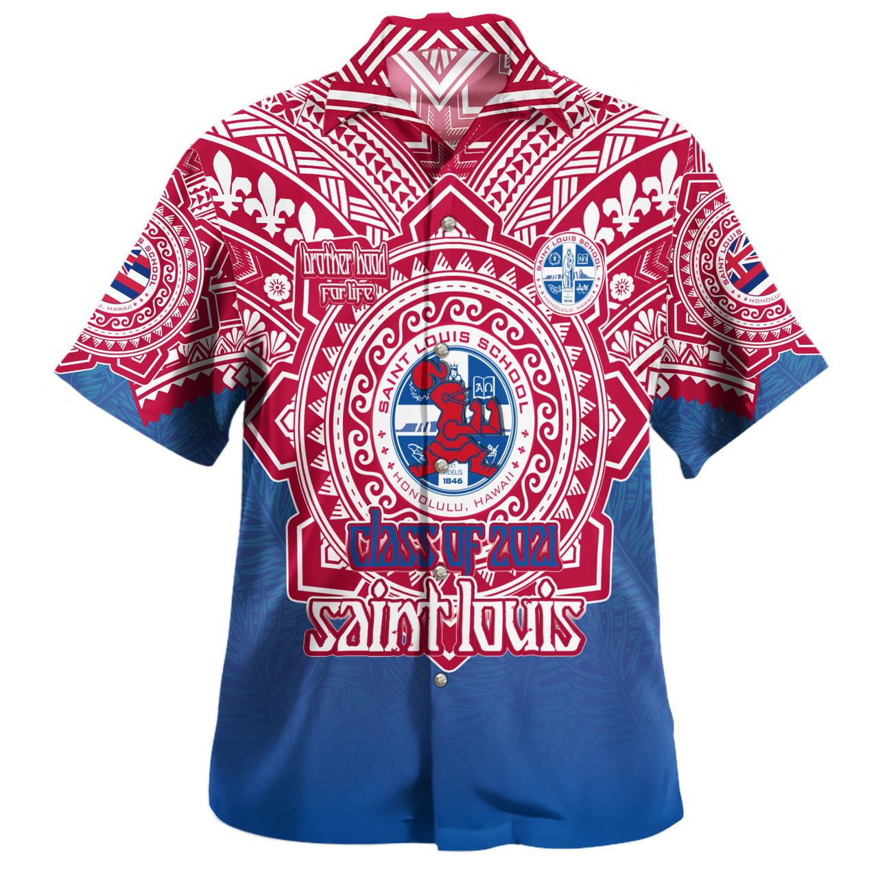 Hawaii Hawaiian Shirt Custom Saint Louis School Memor et Fidelis Brother Hood For Life Tribal Style