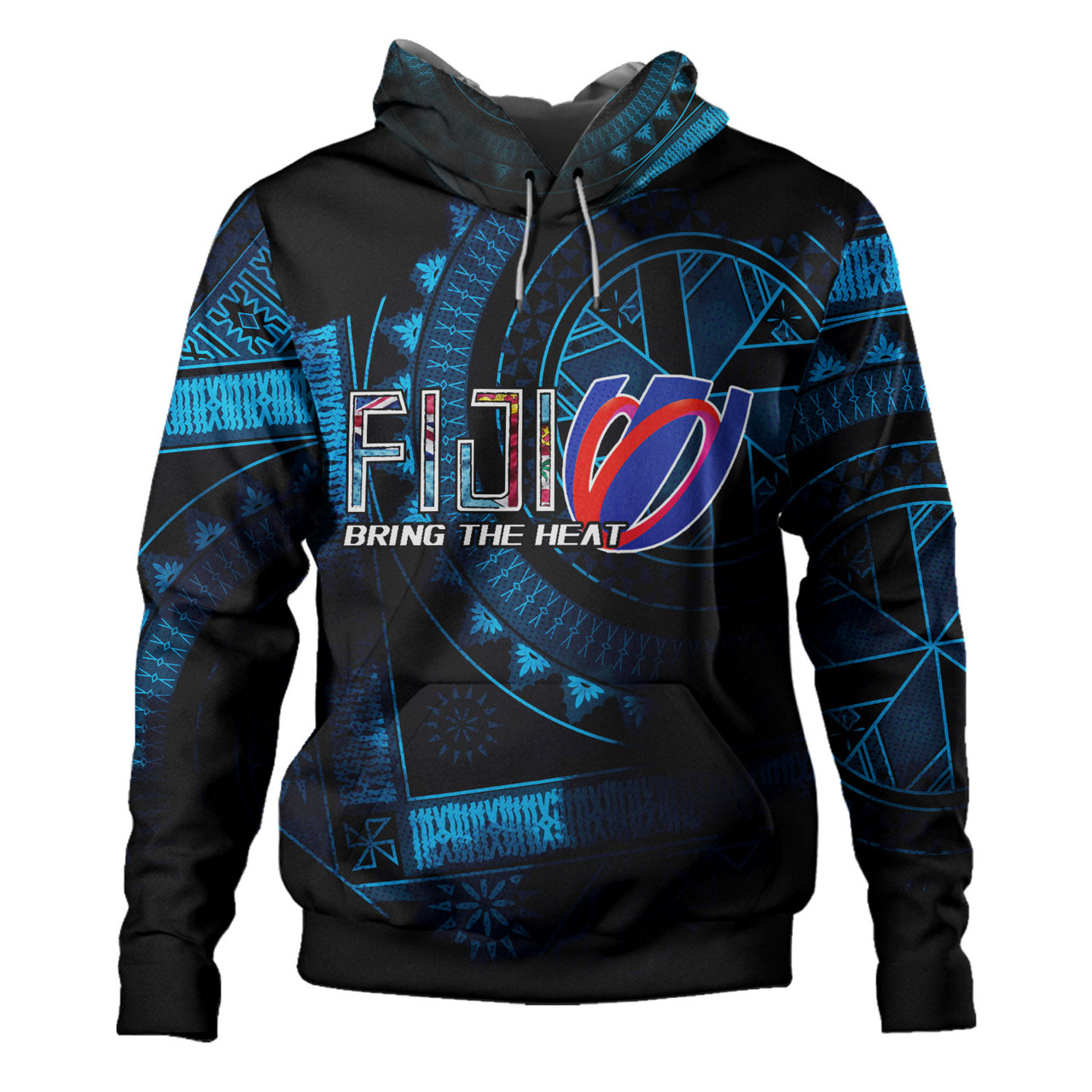 Fiji Custom Personalised Hoodie Bring The Heat Rugby Cup