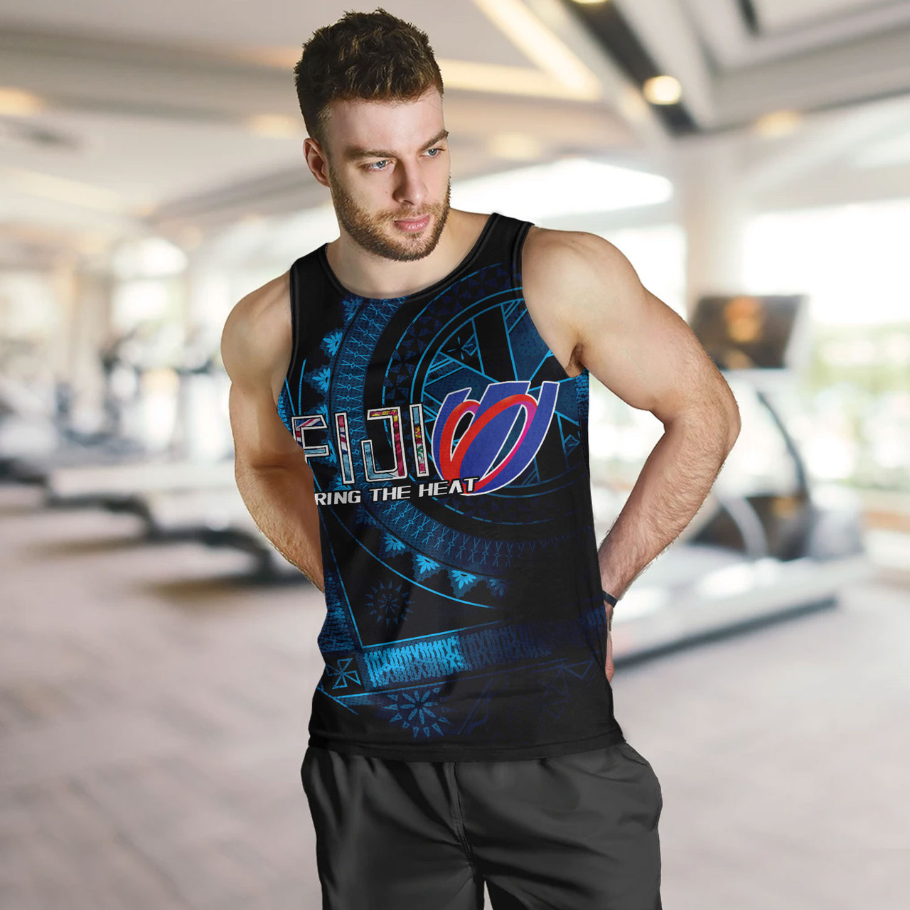 Fiji Custom Personalised Tank Top Bring The Heat Rugby Cup