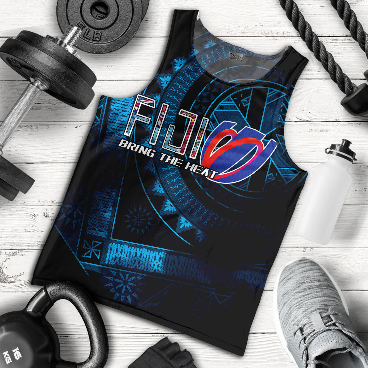 Fiji Custom Personalised Tank Top Bring The Heat Rugby Cup