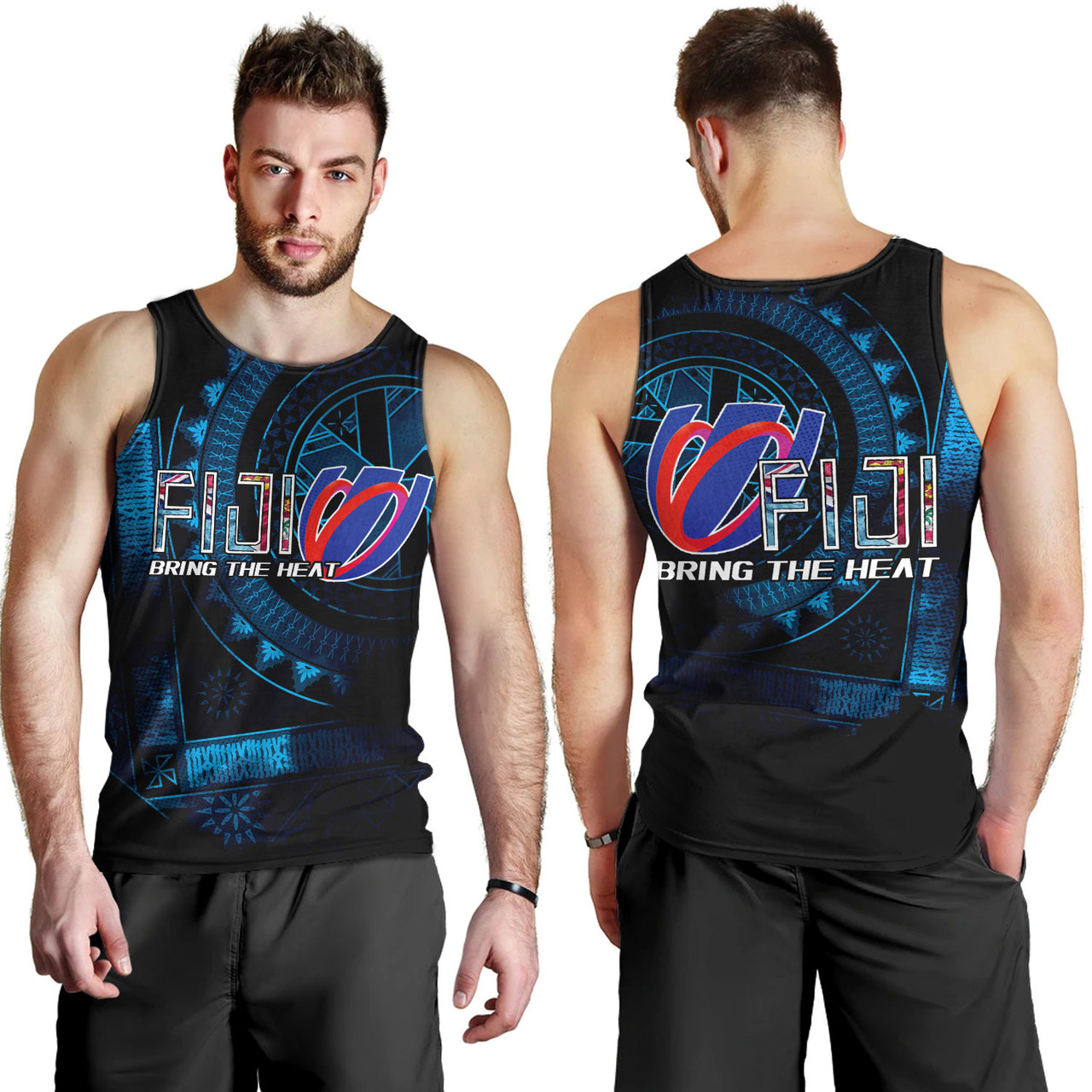 Fiji Custom Personalised Tank Top Bring The Heat Rugby Cup