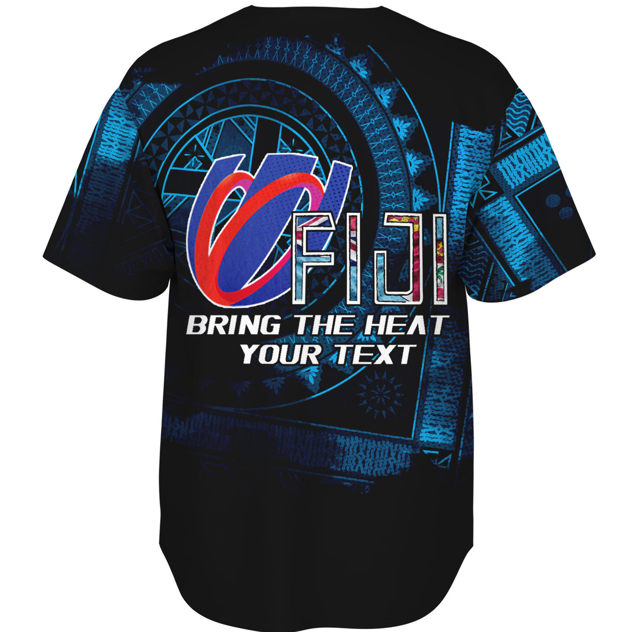 Fiji Custom Personalised Baseball Shirt Bring The Heat Rugby Cup