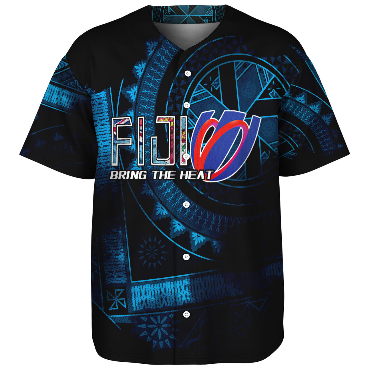 Fiji Custom Personalised Baseball Shirt Bring The Heat Rugby Cup