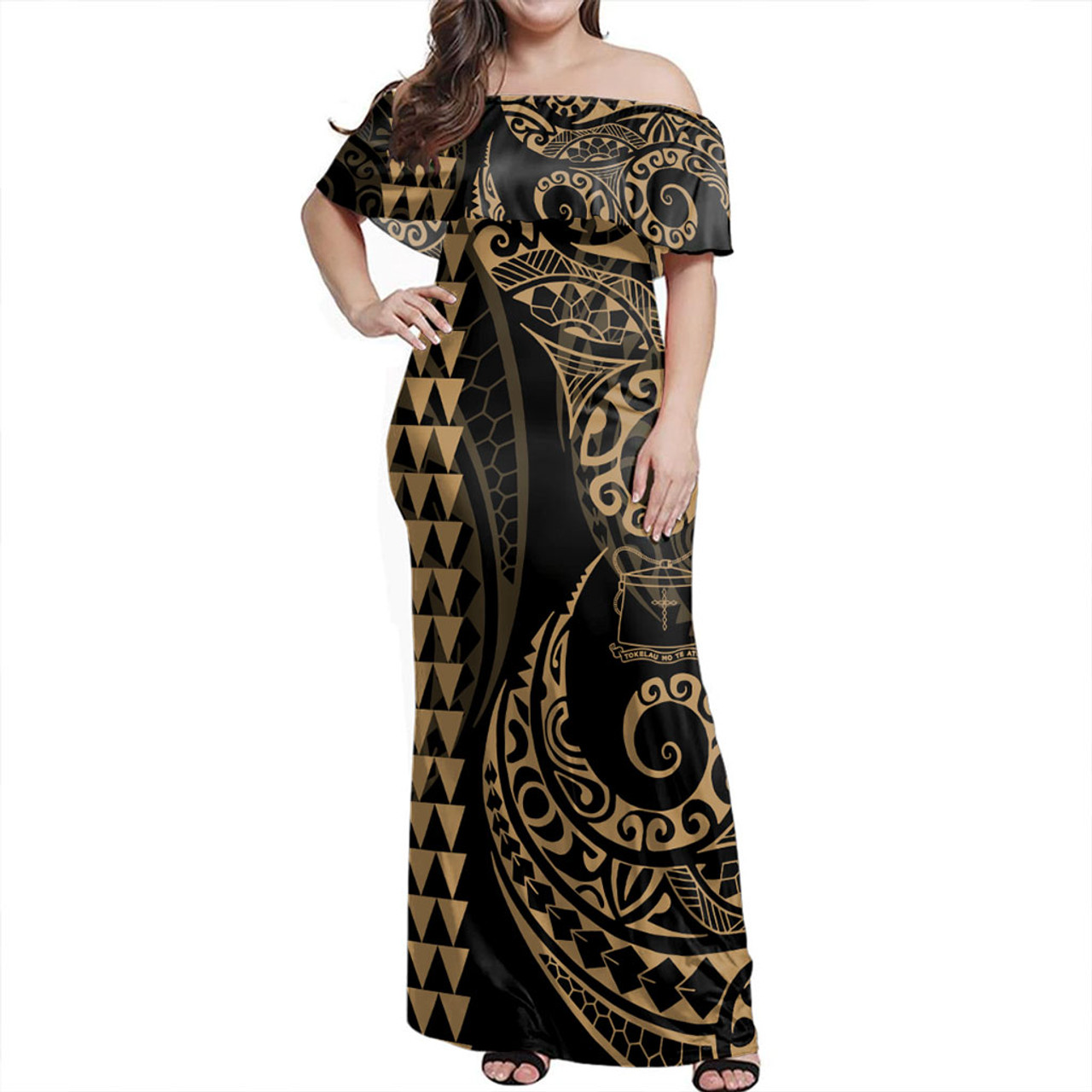 Tokelau Combo Dress And Shirt Kakau Style Gold