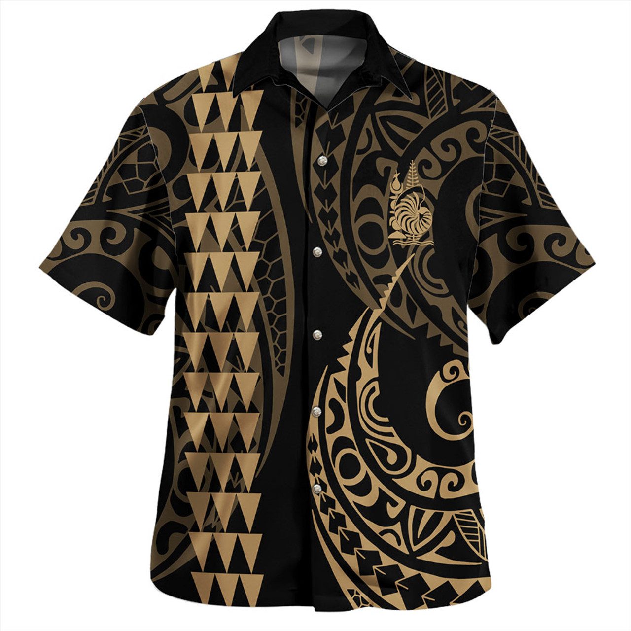 New Caledonia Combo Dress And Shirt Kakau Style Gold
