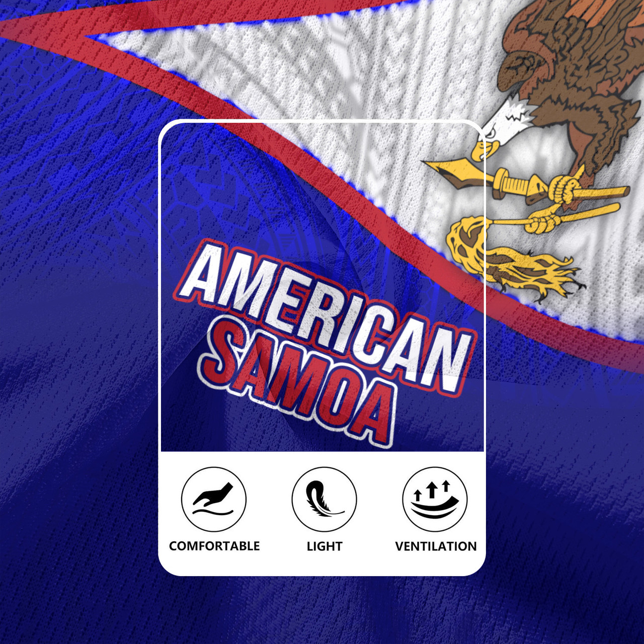 American Samoa Flag Color With Traditional Patterns Men's All Over Printing Rugby Jersey